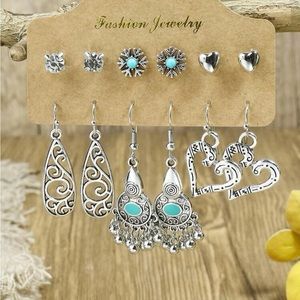 6pairs/set Boho Drop Dangle Earrings Stud Earrings